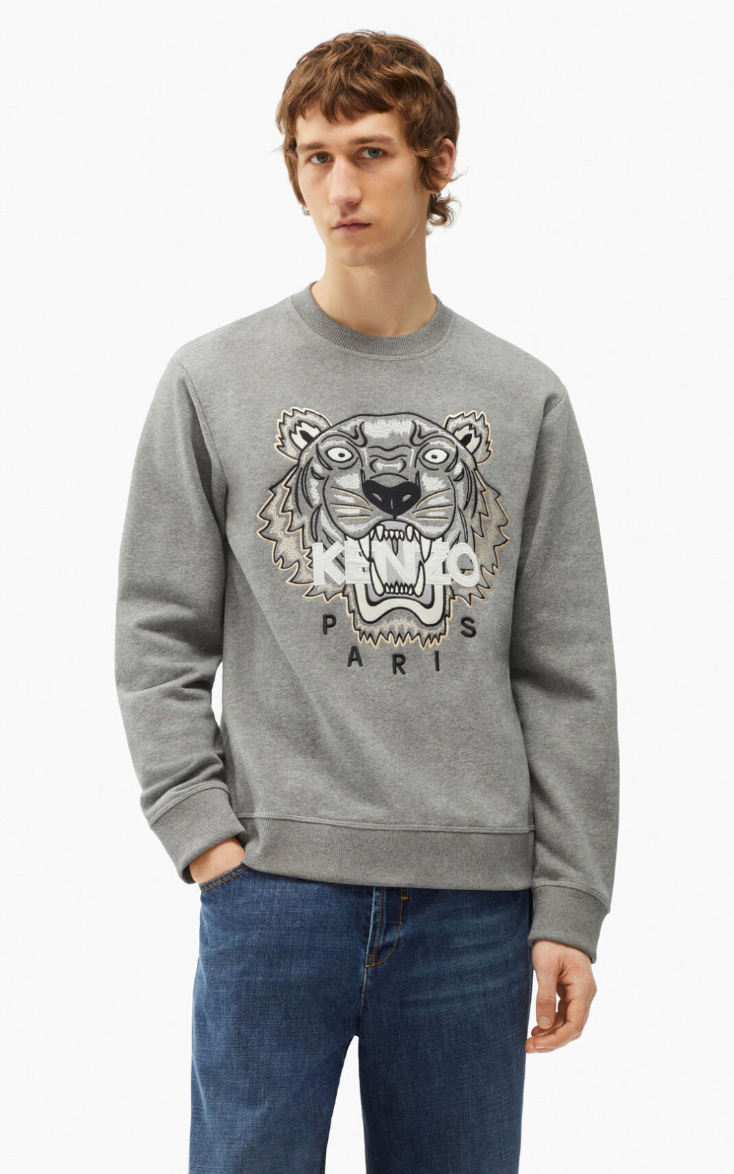 Sudadera Kenzo Tiger Hombre Gris - SKU.5212019